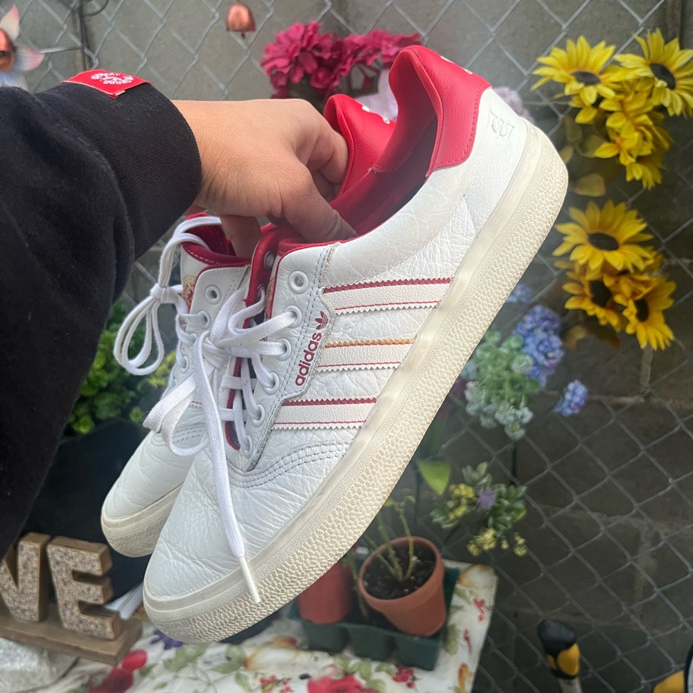 Adidas 3MC X EviseN Men's Classic Low-Top White Red Skateboarding Shoe Mens 10.5 - Picture 2 of 11